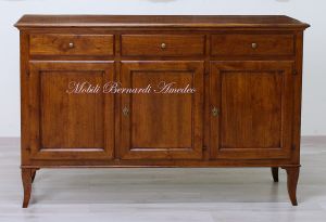 Classic Venetian style solid walnut sideboard with saber legs